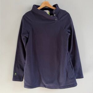NWT Dudley Stephens Marielle Mock Neck Navy Fleece  Size S